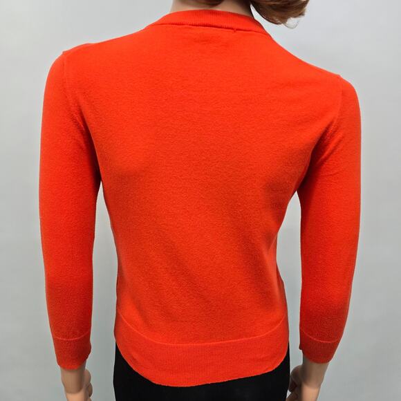 J. Crew Jackie Cardigan Sweater Women S Cotton Blend Orange Pearl Button down - Picture 9 of 13